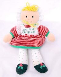 Eden MY FIRST CHRISTMAS Girl Doll Baby Plush Lovey Toy